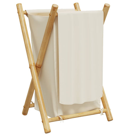 Laundry Basket Cream White Bamboo