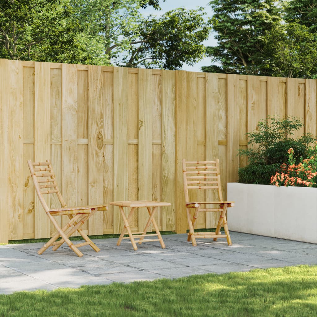 Folding Garden Chairs 2 Pcs 43X54X88 Cm Bamboo
