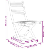 Folding Garden Chairs 2 Pcs 43X54X88 Cm Bamboo