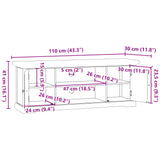 Tv Cabinet White 110X30X41 Cm Engineered Wood