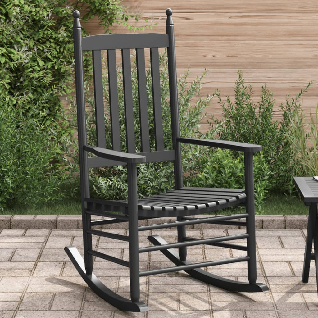 Rocking Chair With Curved Seat Poplar Wood