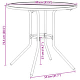 Patio Table Round Anthracite Ø80x72.5 cm Powder-coated Steel