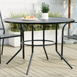 Patio Table Round Anthracite Ø Powder-Coated Steel