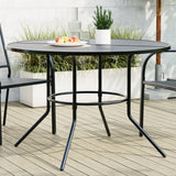 Patio Table Round Anthracite Ø Powder-Coated Steel
