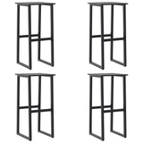 Bar Stools 4 Pcs Black 38X38X80 Cm Powder-Coated Steel