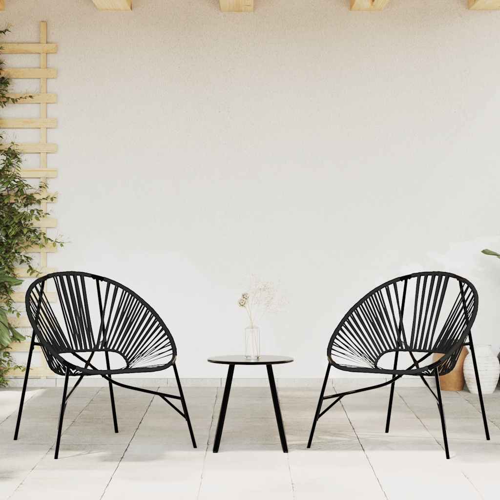 Garden Chair Set 3 Pcs Poly Rattan