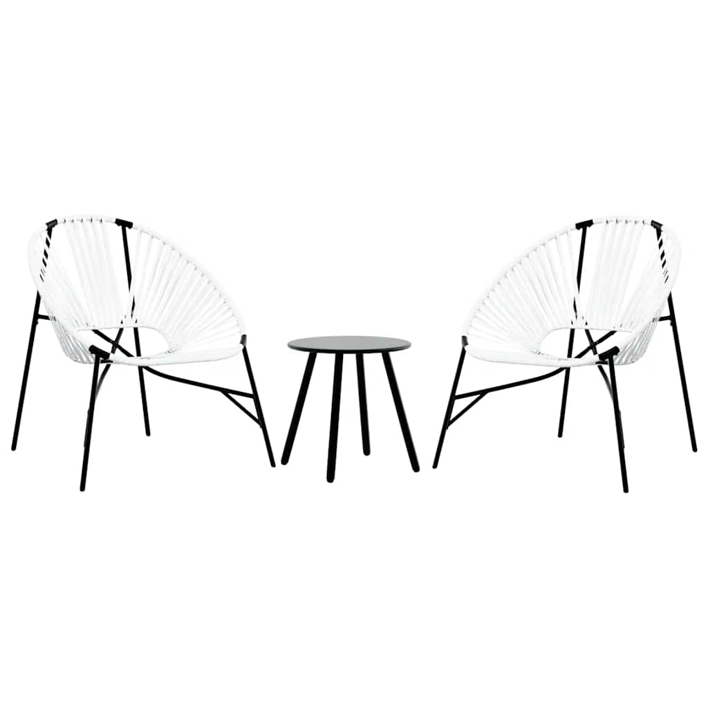 Garden Chair Set 3 Pcs Poly Rattan