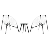 Garden Chair Set 3 Pcs Poly Rattan