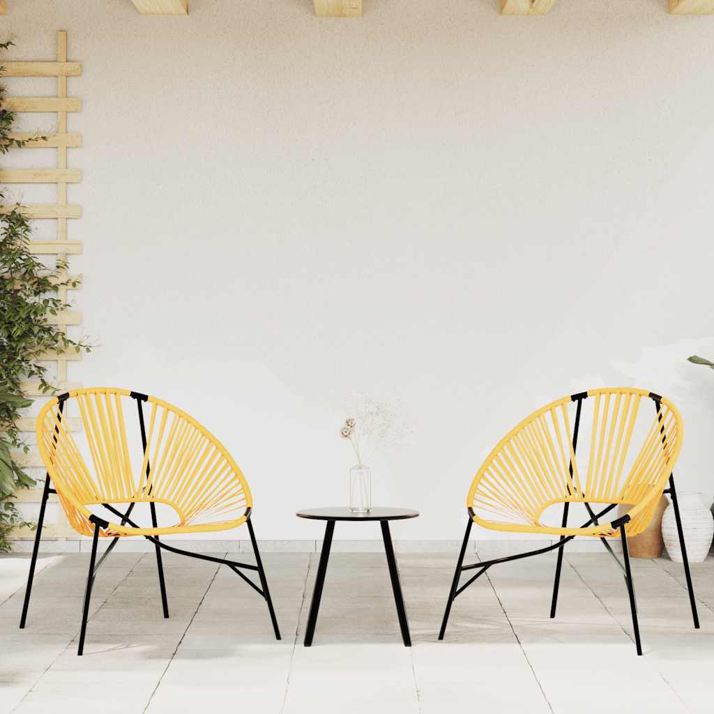 Garden Chair Set 3 Pcs Poly Rattan
