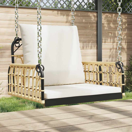 Swing Chair With Cushions Poly Rattan And Steel