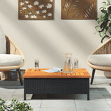 Garden Table 70X70X25 Cm Rattan And Acacia Wood