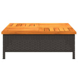 Garden Table 70X70X25 Cm Rattan And Acacia Wood