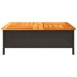 Garden Table 70X70X25 Cm Rattan And Acacia Wood