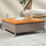 Garden Table 70X70X25 Cm Rattan And Acacia Wood