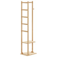 Coat Stand With Hooks And Shelves 38.5X30X156 Cm Bamboo