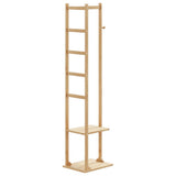 Coat Stand With Hooks And Shelves 38.5X30X156 Cm Bamboo