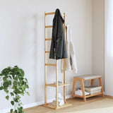 Coat Stand With Hooks And Shelves 38.5X30X156 Cm Bamboo