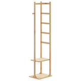 Coat Stand With Hooks And Shelves 38.5X30X156 Cm Bamboo