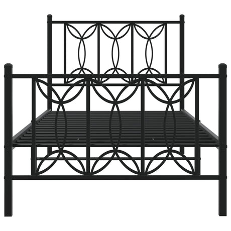 Metal Bed Frame Without Mattress With Footboard 90X190Cm