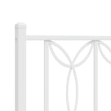 Metal Bed Frame without Mattress with Headboard White 100x200cm