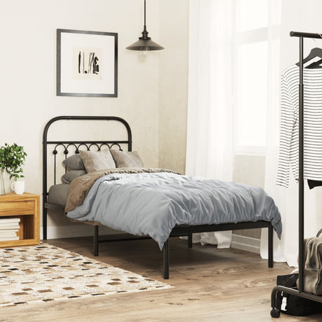 Metal Bed Frame Without Mattress With Footboard 120X190Cm
