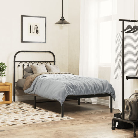 Metal Bed Frame Without Mattress With Footboard 120X190Cm