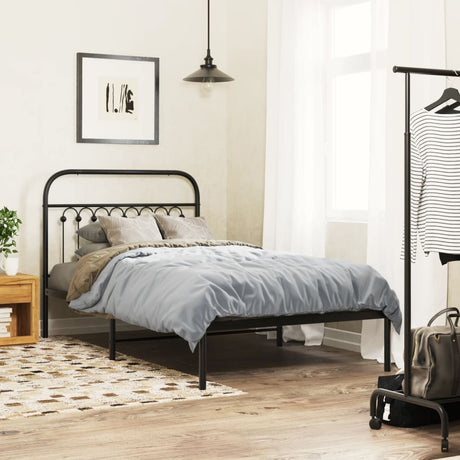 Metal Bed Frame Without Mattress With Footboard 120X190Cm