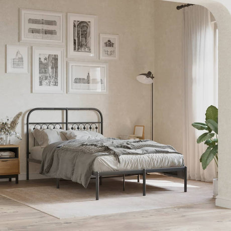 Metal Bed Frame Without Mattress With Footboard 120X190Cm