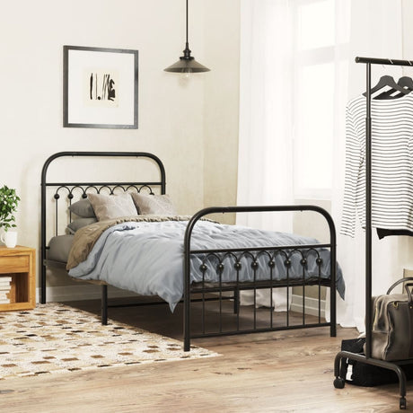 Metal Bed Frame Without Mattress With Footboard 120X190Cm