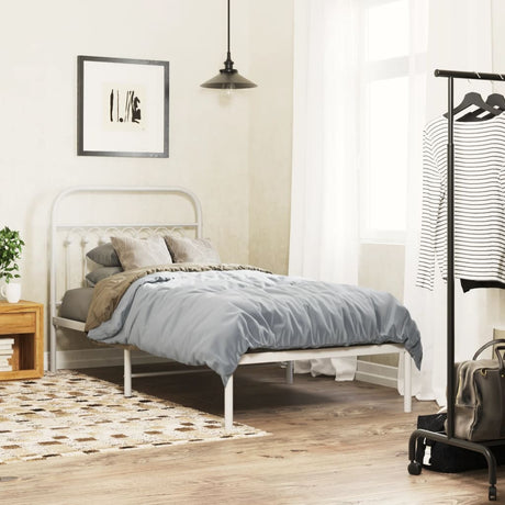Metal Bed Frame Without Mattress With Footboard 120X190Cm
