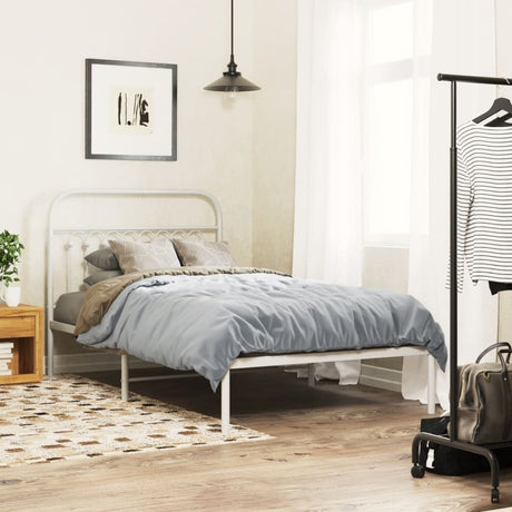 Metal Bed Frame Without Mattress With Footboard 120X190Cm