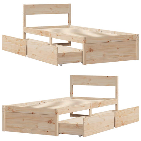 Bed Frame Without Mattress Solid Wood Pine