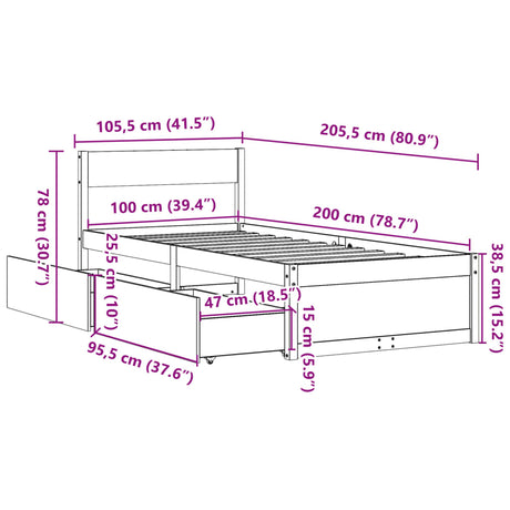Bed Frame Without Mattress Solid Wood Pine