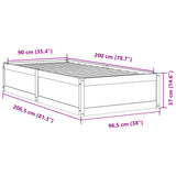 Bed Frame Without Mattress Solid Wood Pine