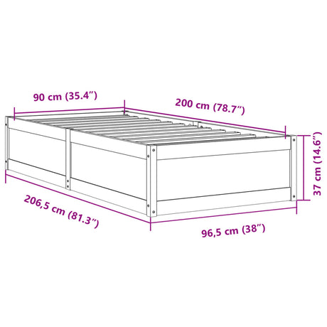 Bed Frame Without Mattress Solid Wood Pine