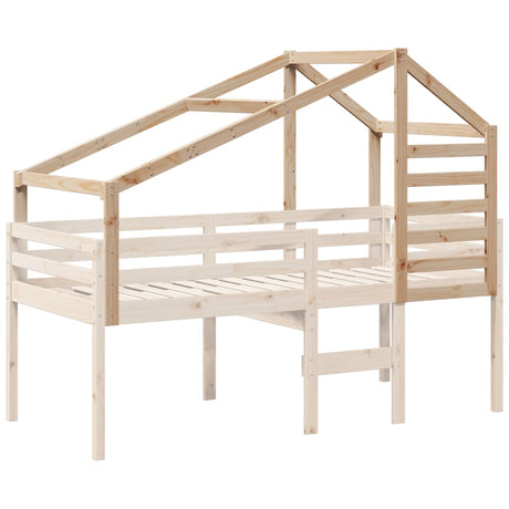 Kids' Bed Roof Solid Wood Pine