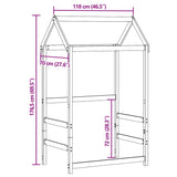 Kids' Bed Roof Solid Wood Pine