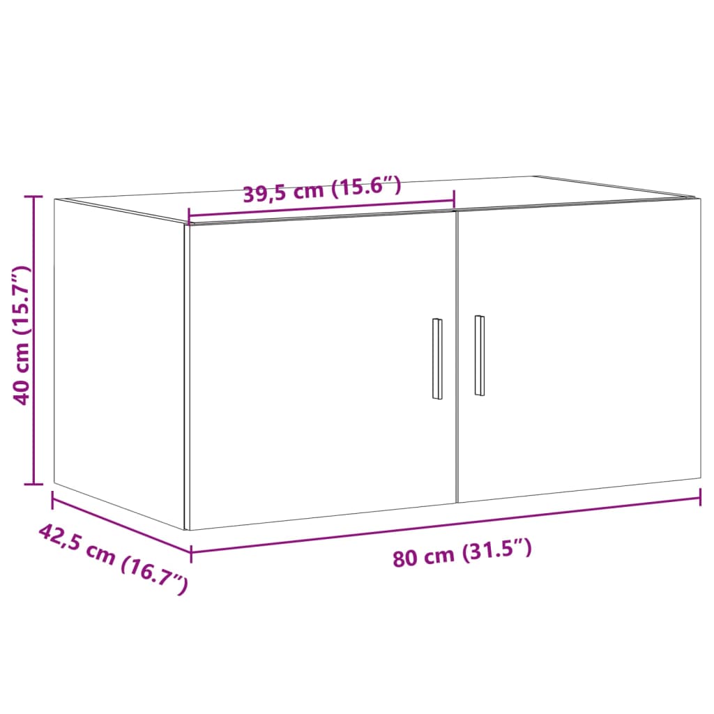 Wall Cabinet 80X42.5X40 Cm Engineered Wood