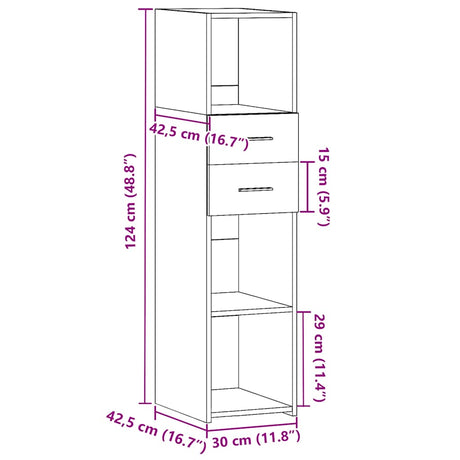 Highboard 30X42.5X124 Cm Engineered Wood
