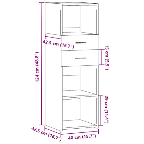 Highboard 40X42.5X124 Cm Engineered Wood