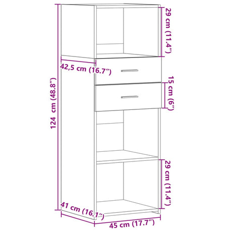 Highboard 45X42.5X124 Cm Engineered Wood
