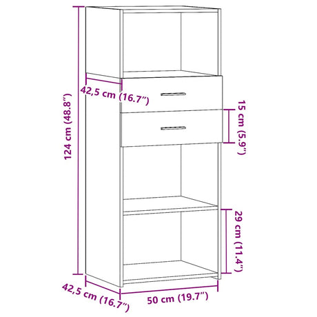 Highboard 50X42.5X124 Cm Engineered Wood