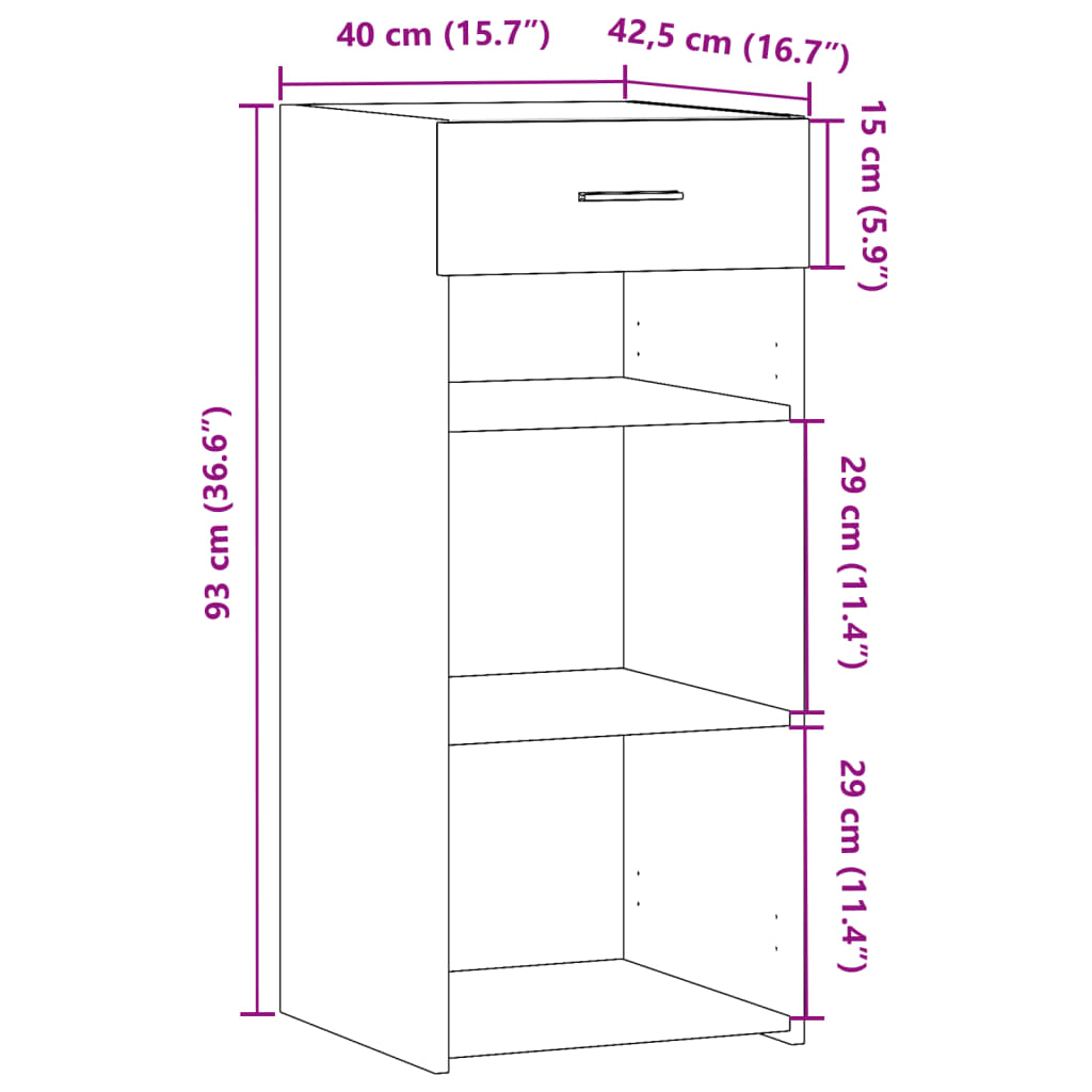 Sideboard 40X42.5X93 Cm Engineered Wood