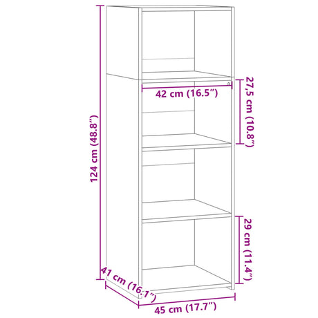 Highboard 45X41X124 Cm Engineered Wood