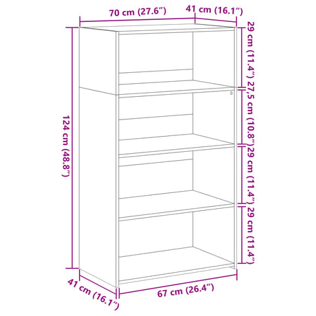 Highboard 70X41X124 Cm Engineered Wood