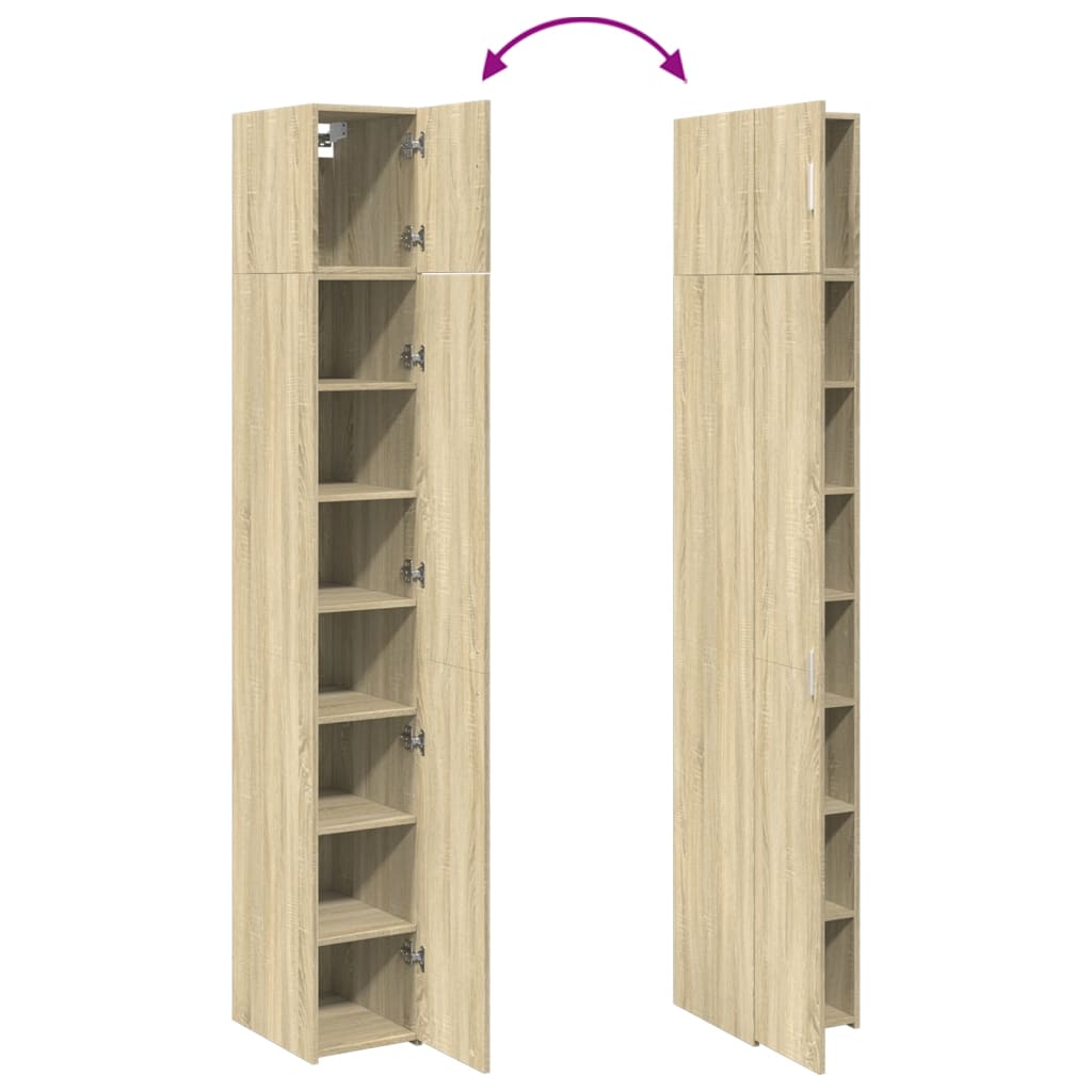 Slim Storage Cabinet 30X42.5X225 Cm Engineered Wood