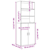 Highboard 70X42.5X185 Cm Engineered Wood