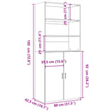 Highboard 80X42.5X185 Cm Engineered Wood
