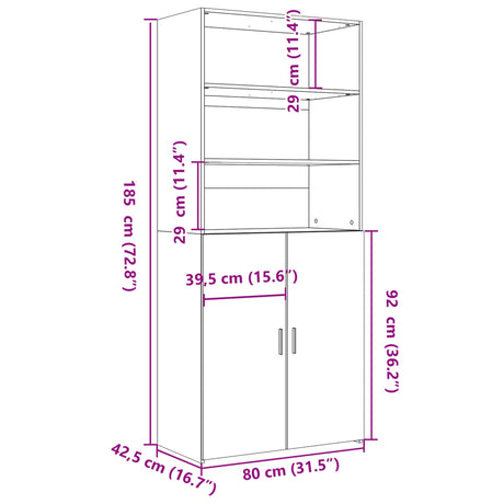 Highboard 80X42.5X185 Cm Engineered Wood