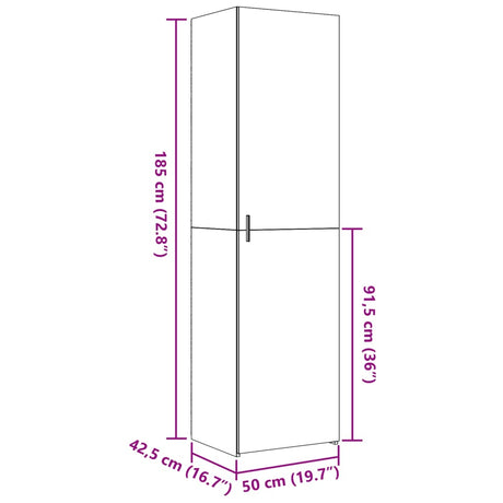 Highboard 50X42.5X185 Cm Engineered Wood